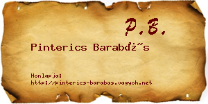 Pinterics Barabás névjegykártya